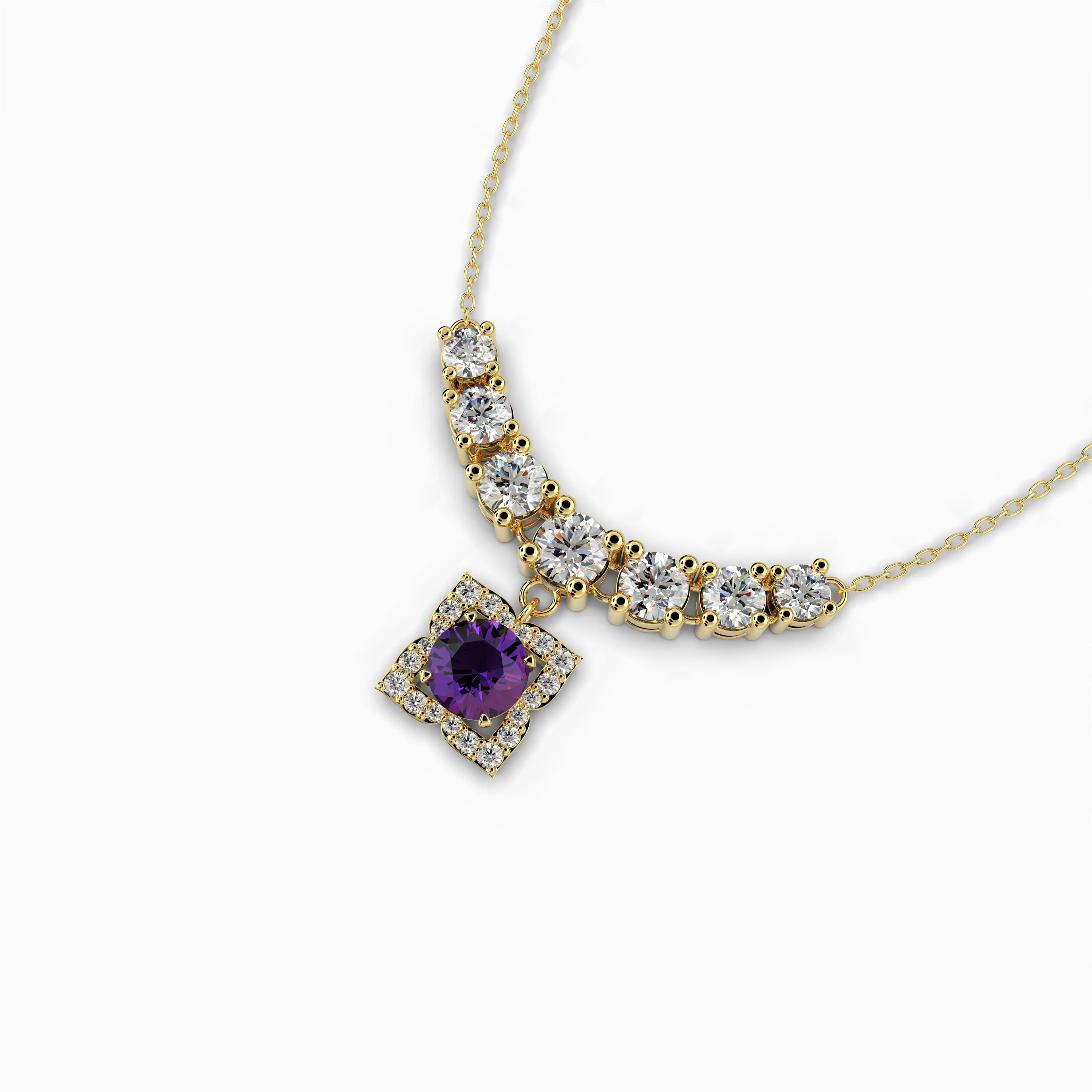 Purple Amethyst Necklace - Addison