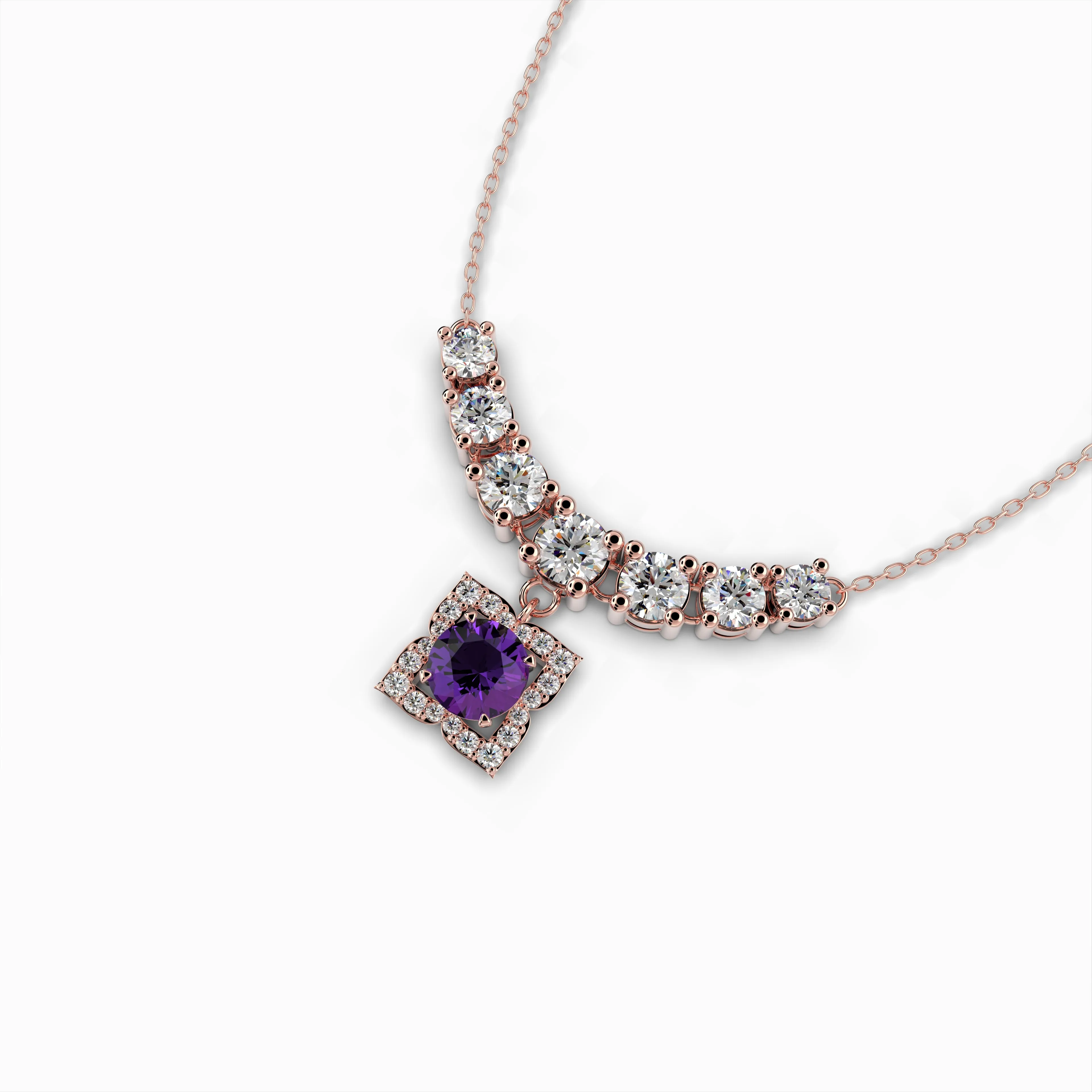 Purple Amethyst Necklace - Addison