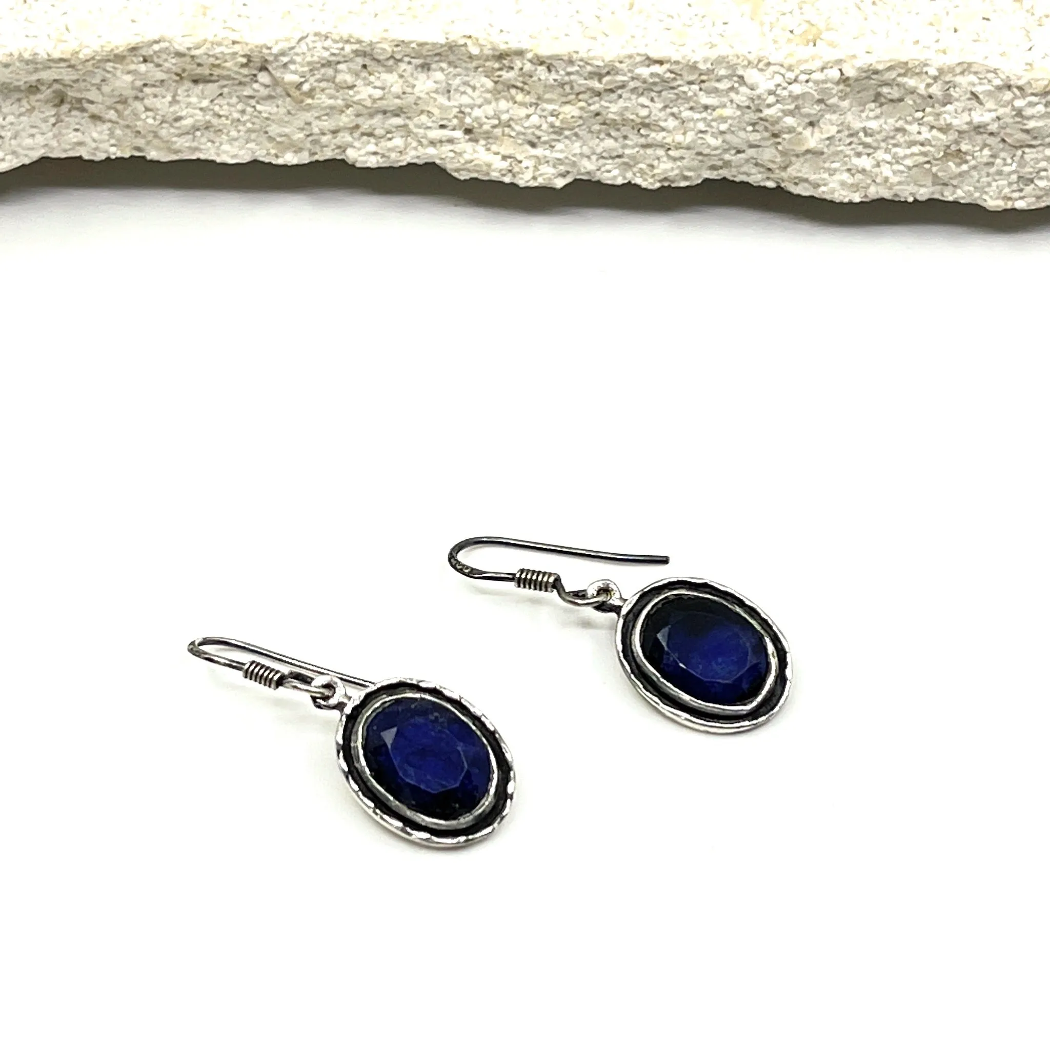 Raw Sapphire Earrings
