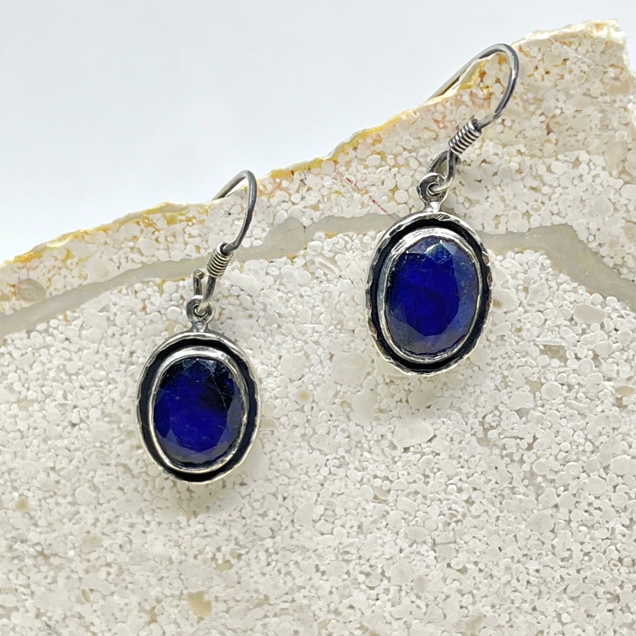 Raw Sapphire Earrings