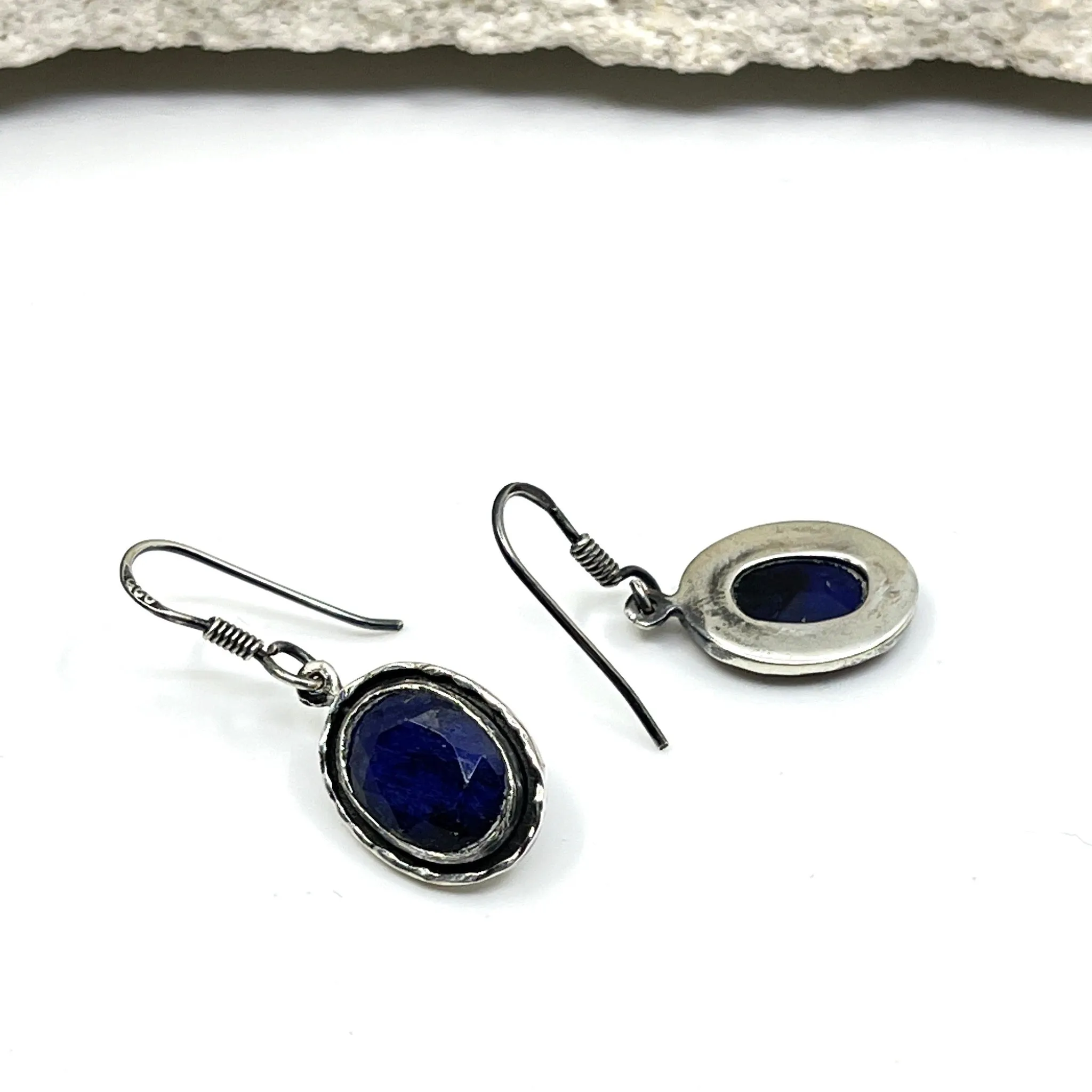 Raw Sapphire Earrings