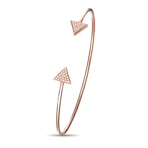 Rose Gold Double Arrow Diamond Bangle