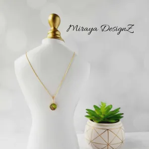 Round Mojave Turquoise Necklace - Light Green