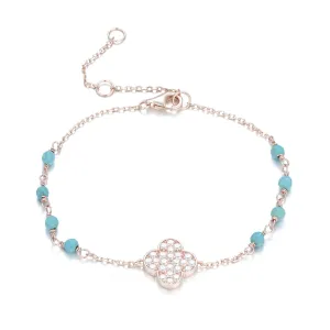 SIERRA TURQUOISE CLOVER ROSE GOLD BRACELET