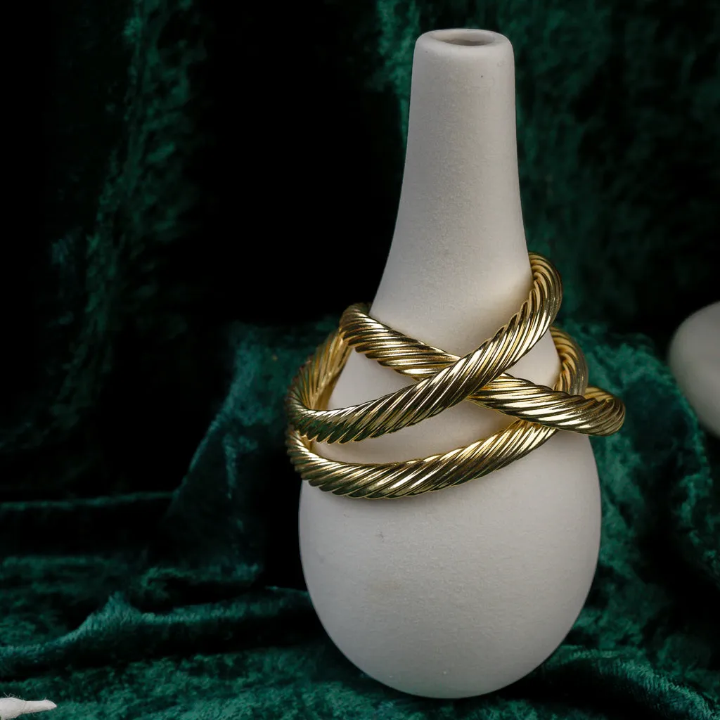 Twisted Gold Bangle Bracelet