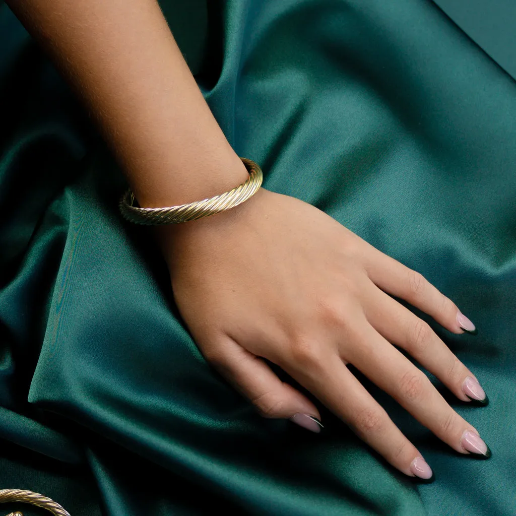 Twisted Gold Bangle Bracelet