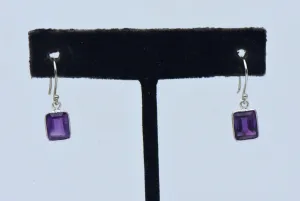 Vintage Sterling Silver Amethyst Dangle Earrings