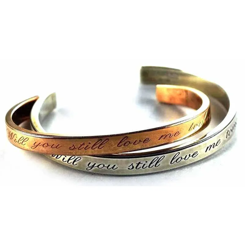 Will you still love me tomorrow silver couple bangle